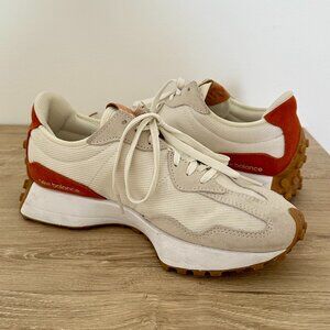 New Balance 327 Sneakers Women’s 8.5 White Tan Orange Retro Suede